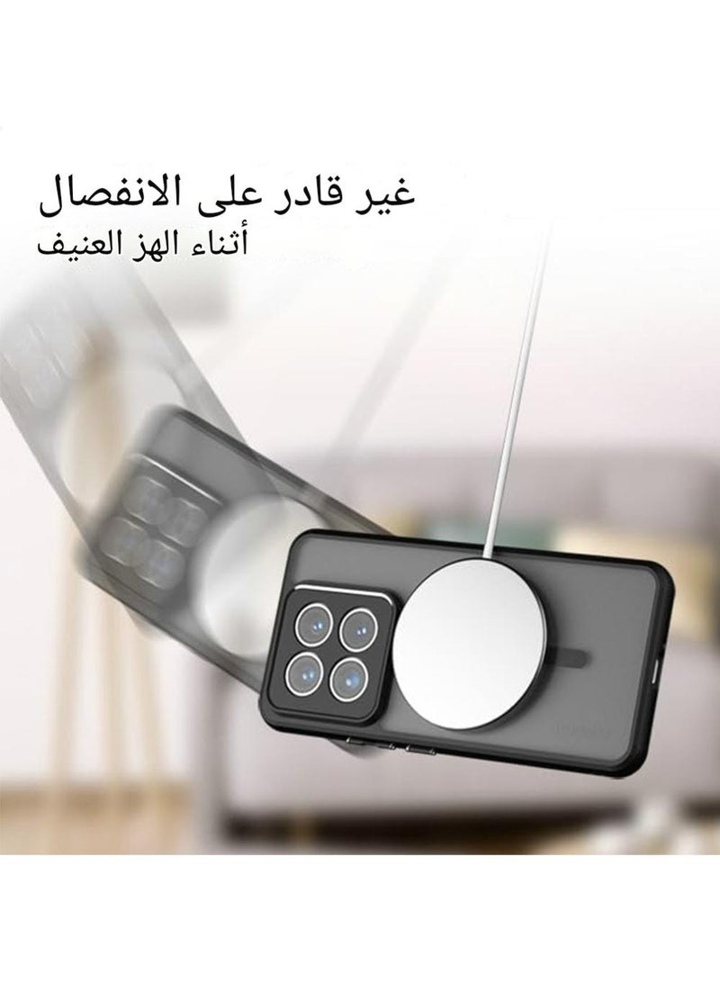 WRISTWISE جراب لهاتف Honor X7c مع واقي شاشة من الزجاج المقسى (عبوة واحدة)، متوافق مع تقنية MagSafe، مقاوم للصدمات، غطاء خلفي شفاف غير لامع، غير قابل للانزلاق، مقاوم للخدوش، لون أسود. - Image 2